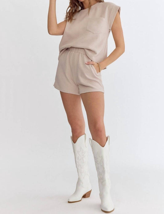 Entro - Short Sleeve Textured Short Set