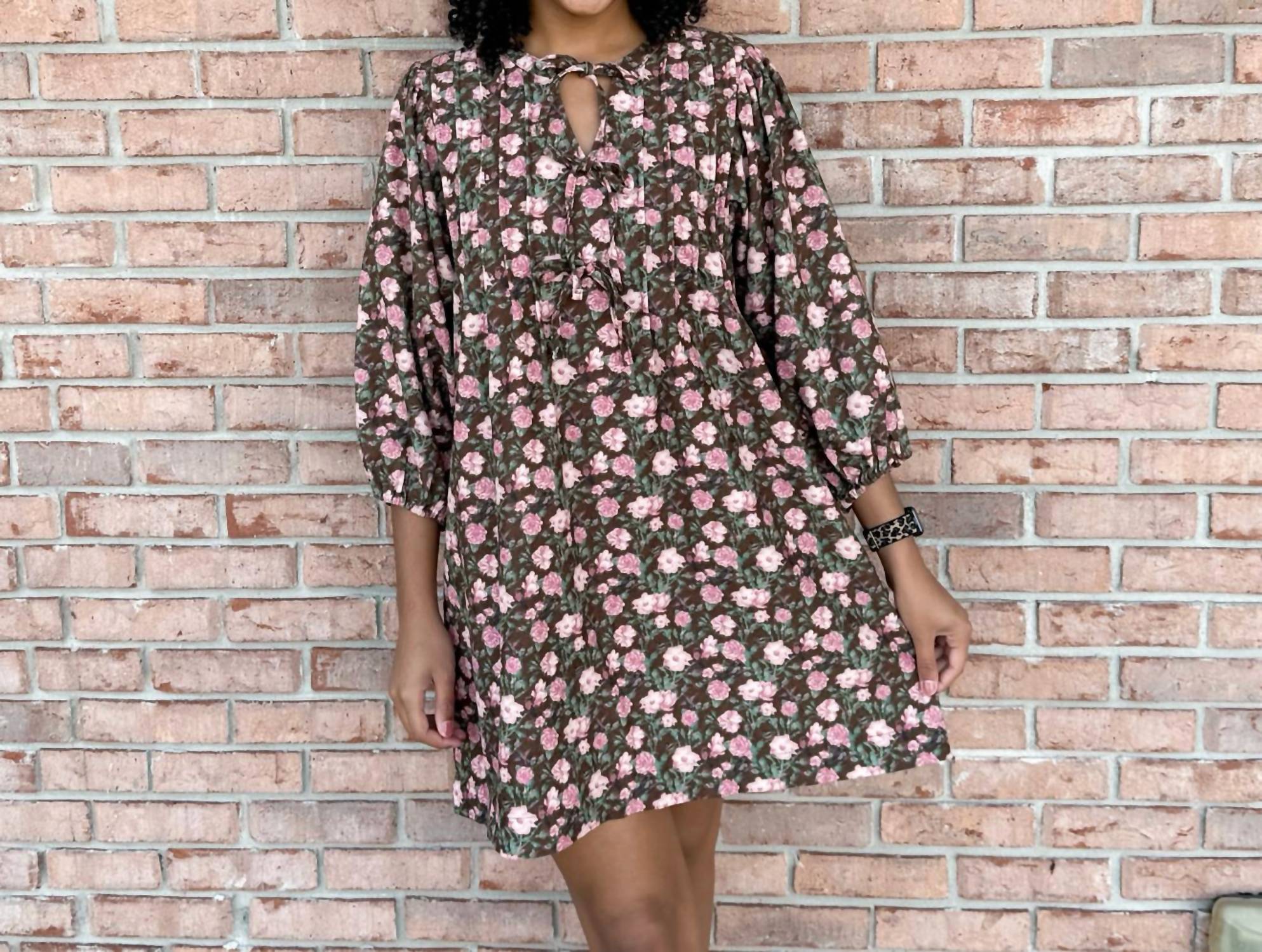 umgee Women's Autumn Charm Dress in brown - women's dress