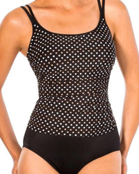 Miraclesuit Fauxkini One Piece Swimsuit in spot on - women's swimwear - detail view