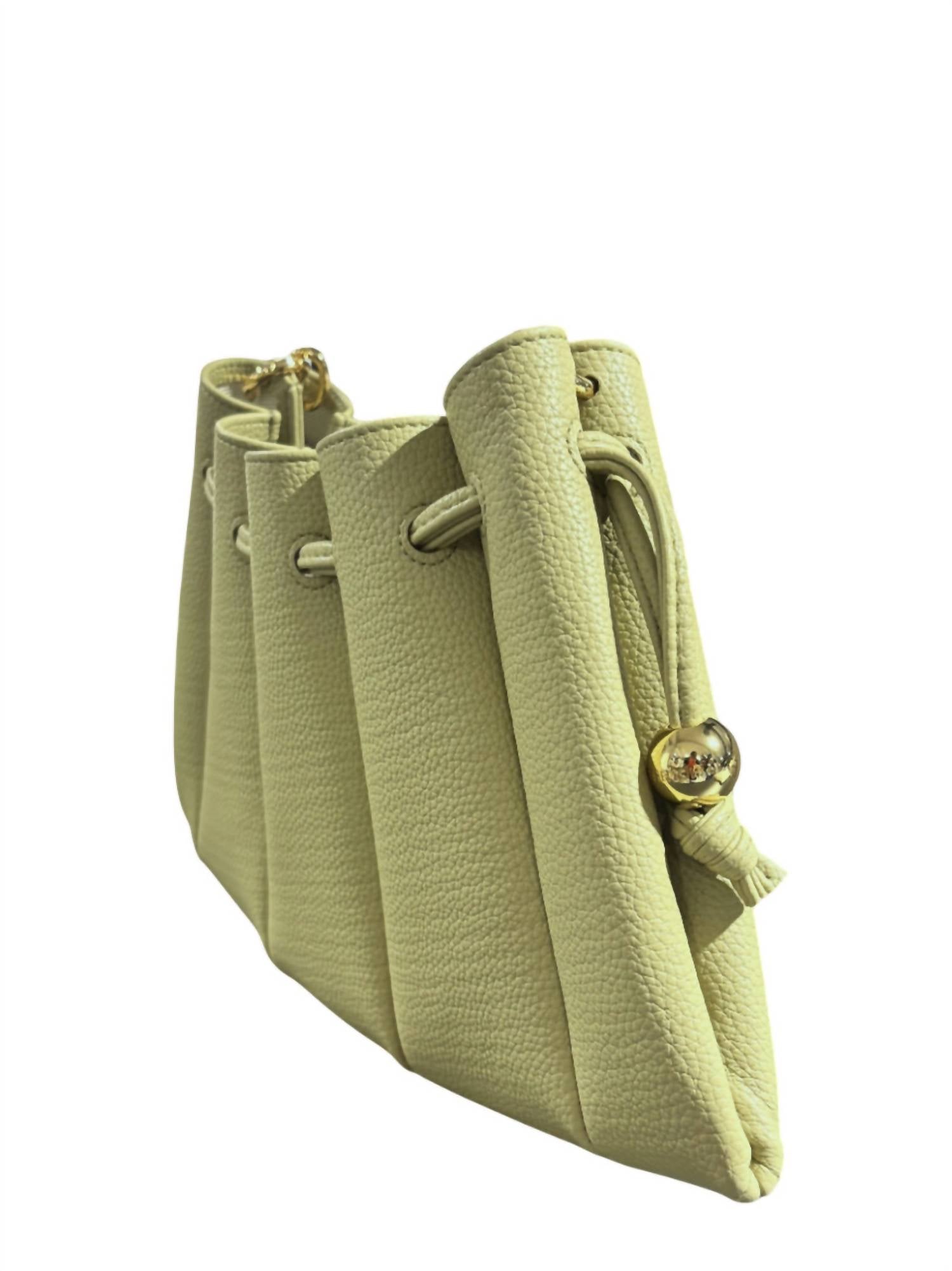THEMOIRÈ Women's Calipso Bottalato Drawstring Shoulder Bag in olive green - women's bag - alternate view