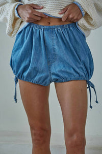 By Together - Cotton Polyester Wide Leg Bubble Shorts