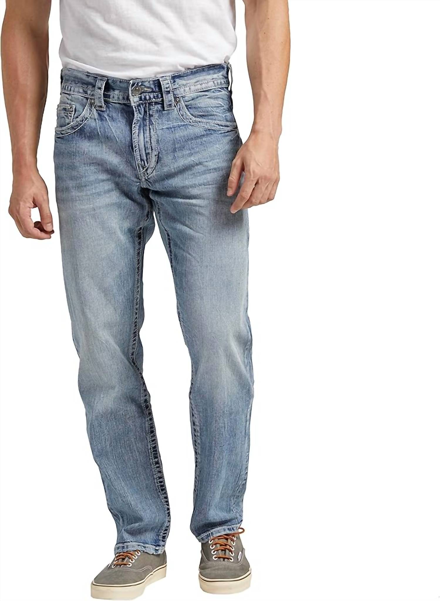 Silver Jeans Co - Mens Eddie Relaxed Fit Tapered Leg Jeans