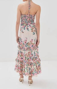FIGUE June Dress in confetti floral biscotti beige - women's dress - alternate view