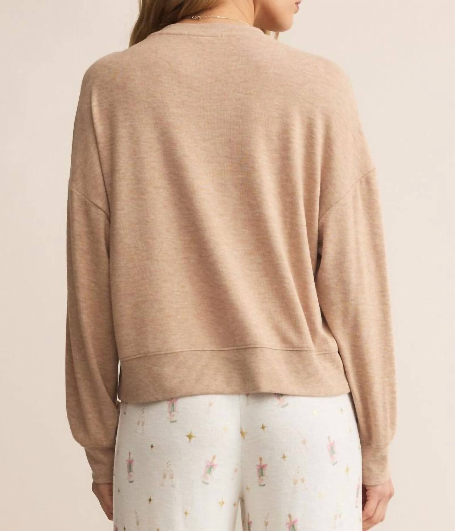Z Supply - Champagne Long Sleeve Graphic Top