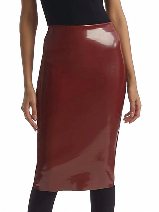 Commando - Faux Patent Leather Midi Skirt