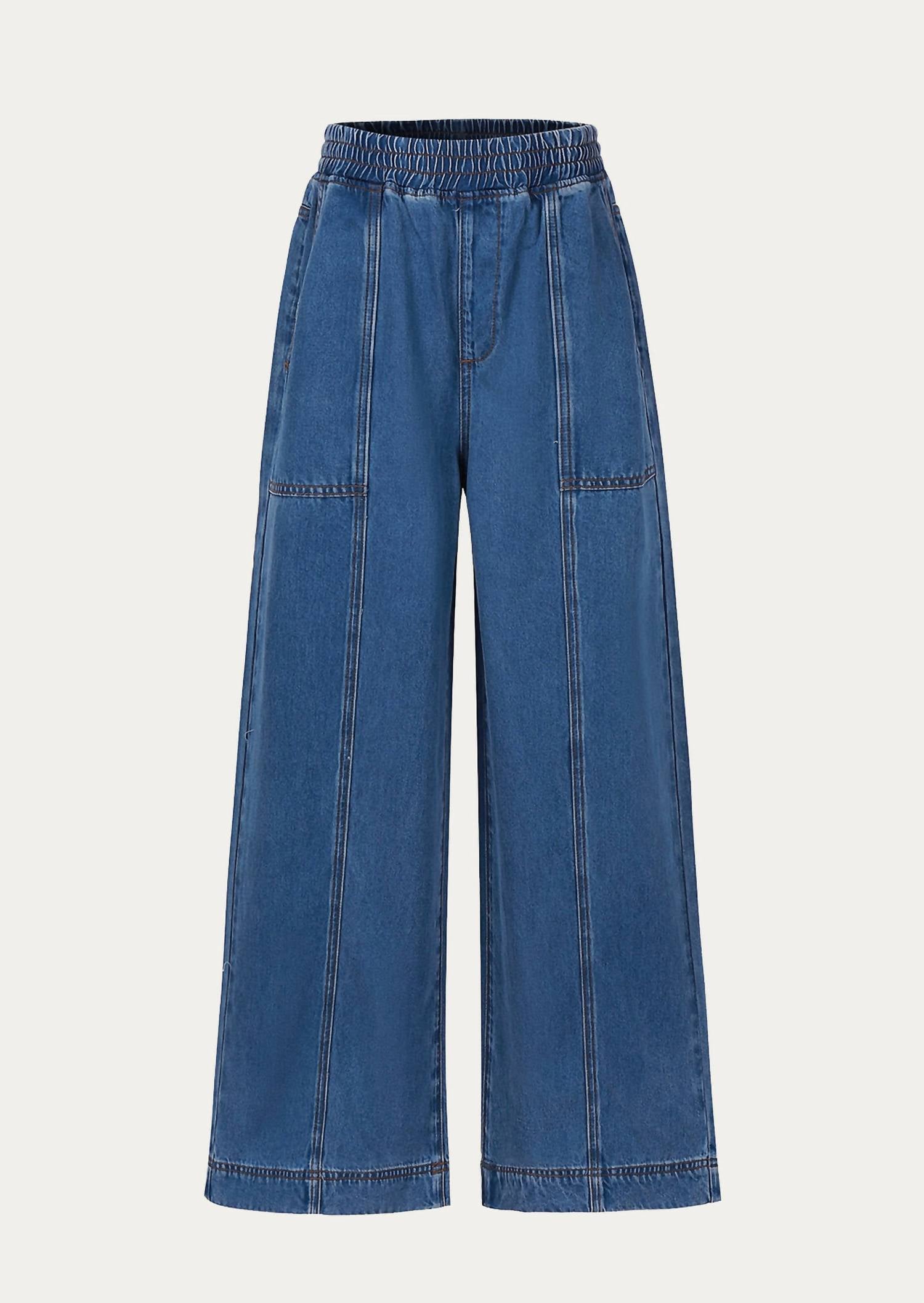 FRNCH Jean Balsamine Wide Leg Pants in blue - women's pants - view 4