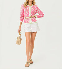 Lilly Pulitzer Manzie Crewneck Cardigan in confetti pink liza jacquard - women's cardigan - view 4