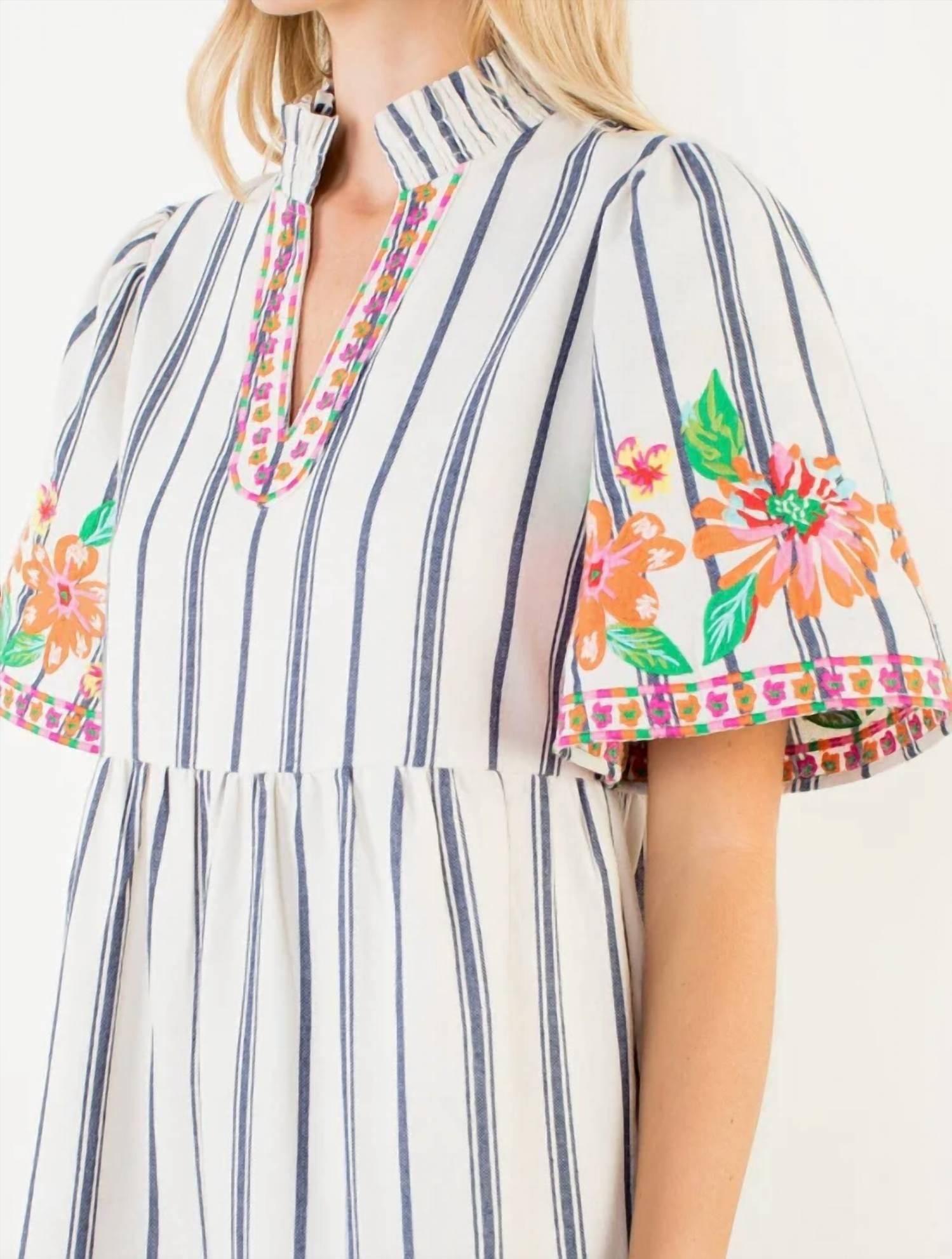 Thml - Embroidered Stripe Dress