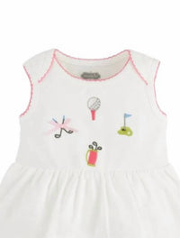 mudpie Kid's Golf Skirted Crawler in white - kids' item - detail view