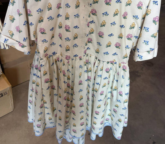 Aureum - Women's Contrast Floral Mini Dress