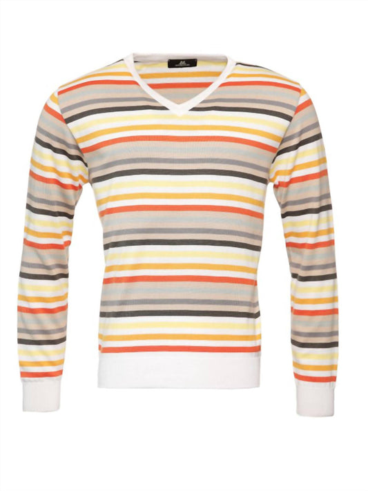 Montechiaro - Stripe Vneck Sweater