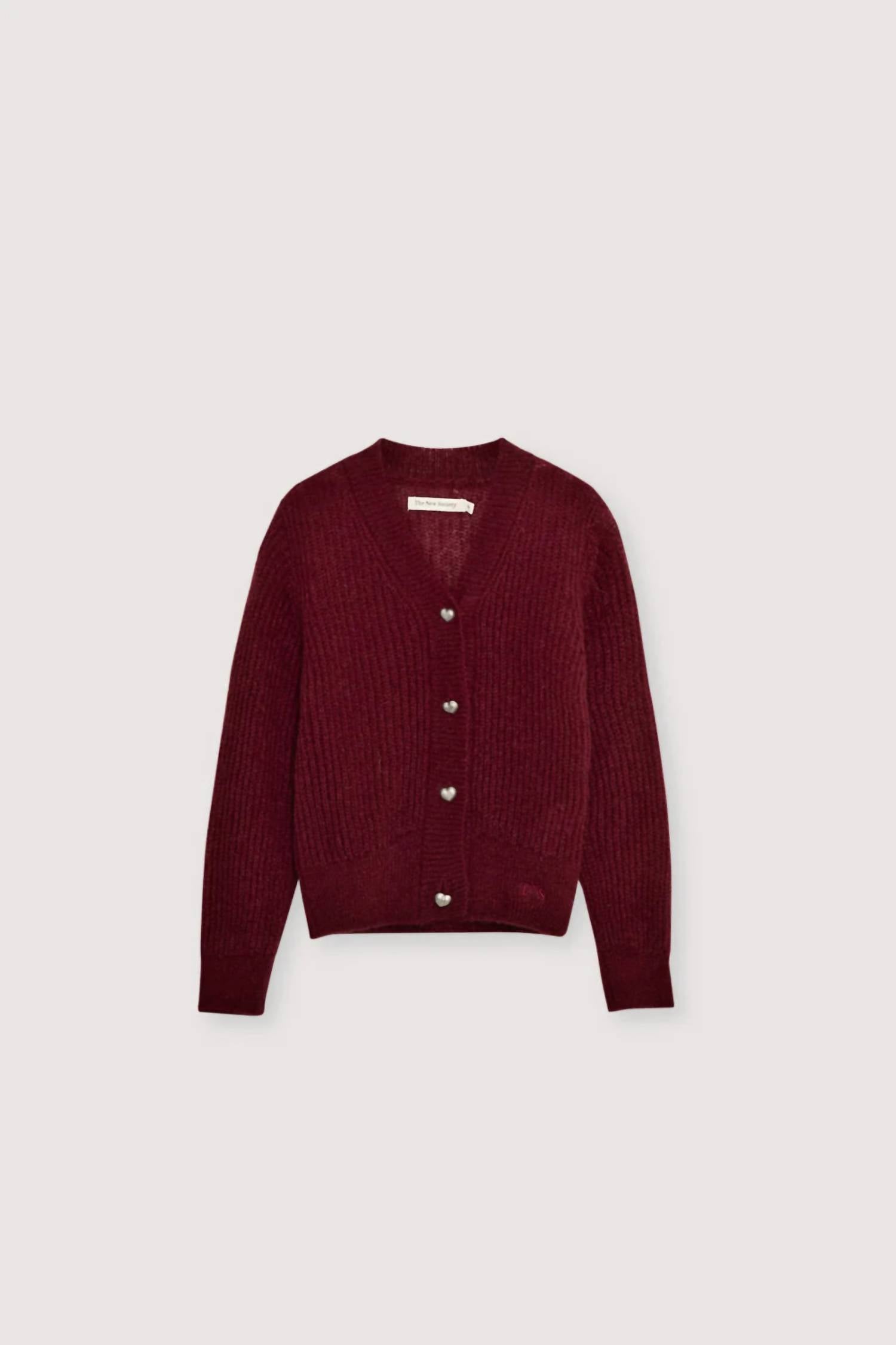 The New Society Girl's Lina Cardigan in plum fantasy - kids' sweater