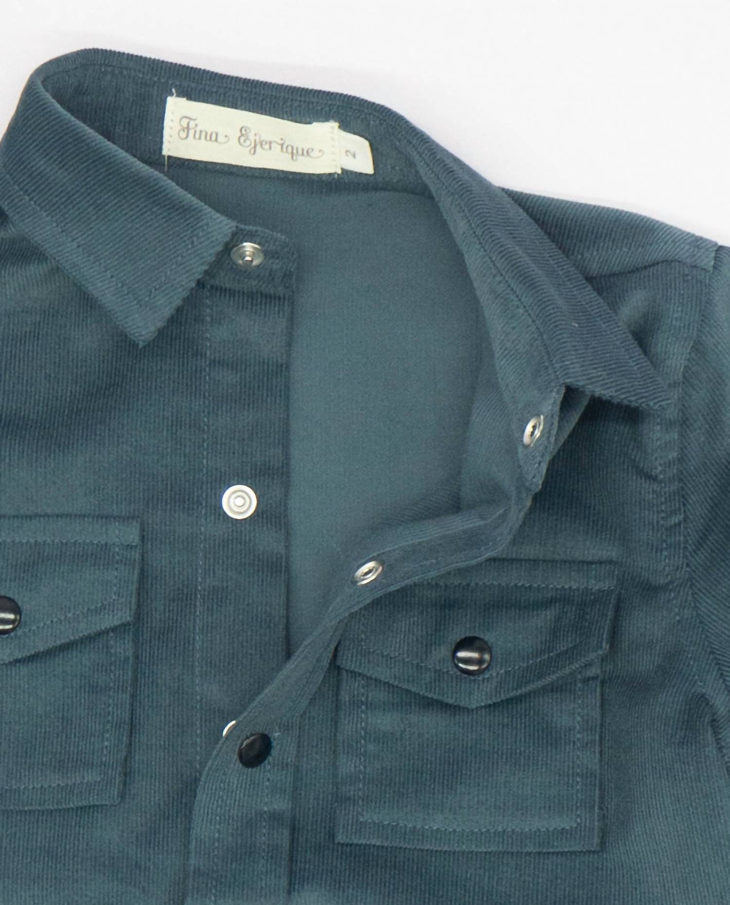 Fina Ejerique - Kid's Corduroy Shirt With Collar And Twill Trousers Set