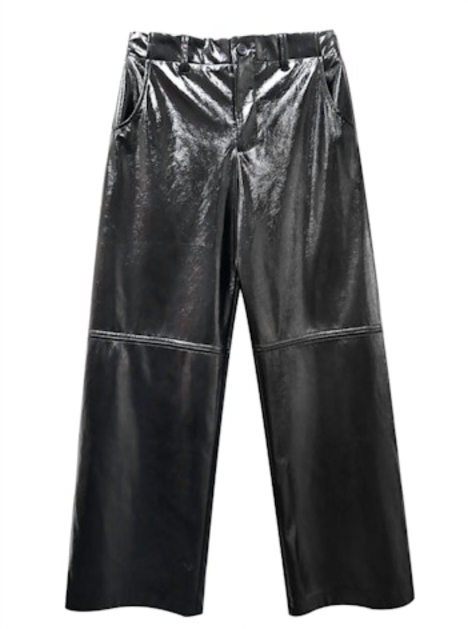 Fifteen Twenty - Lara Faux Patent Leather Wide Leg Pants