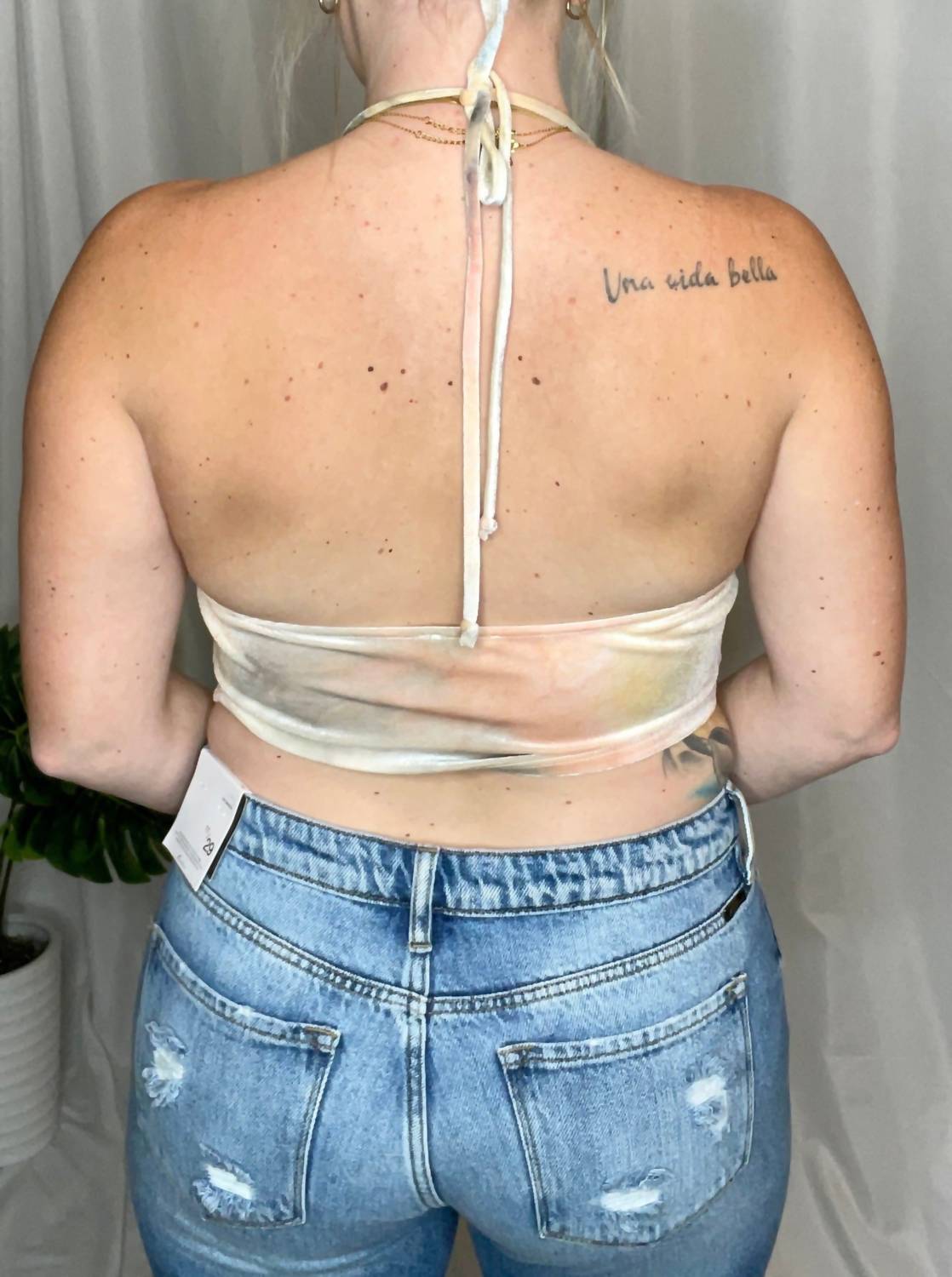 Le Lis - Good Vibes Velvet Halter Scarf Top
