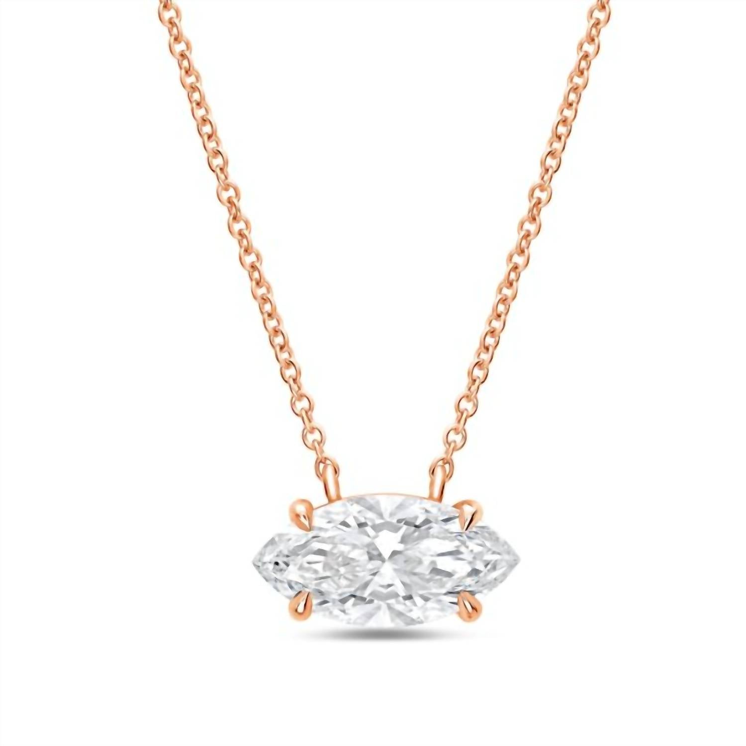 Diana M Jewels - Women's Marquise Lab-Grown Diamond Pendant Necklace (15.00 Ct) - Grand