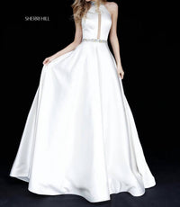 Sherri Hill Women's Beaded Halter Ball Gown in ivory - women's dress - view 5