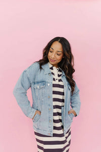 Mikarose Elodie Denim Jacket in light wash - women's jacket