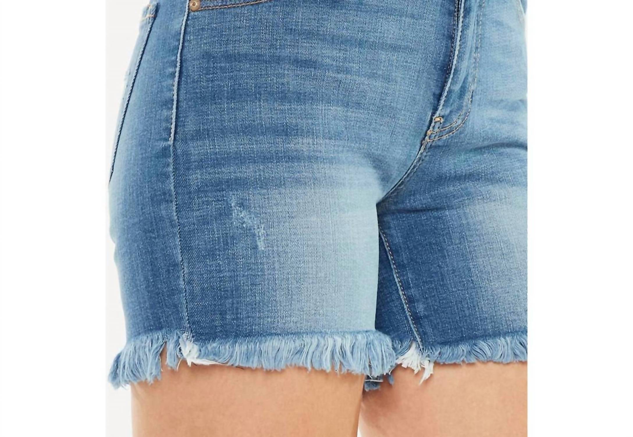 Kancan - Cheyenne High Rise Fray Hem Shorts Jeans