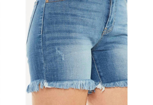Kancan - Cheyenne High Rise Fray Hem Shorts Jeans
