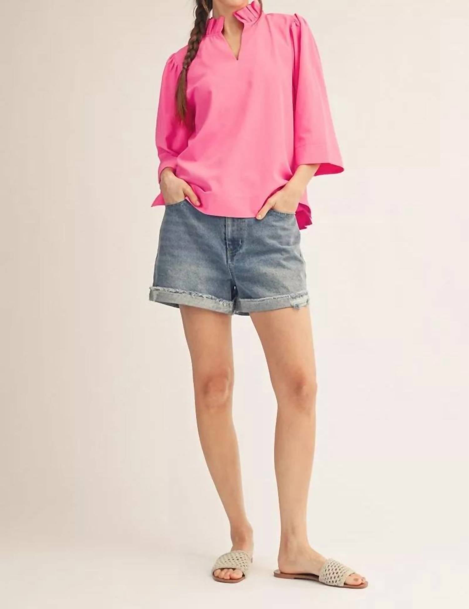 Jodifl Women's Paradise Top in pink - women's blouse - alternate view