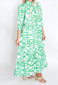 House Of Mbr - Emerald Trellis Pippa Dress Long