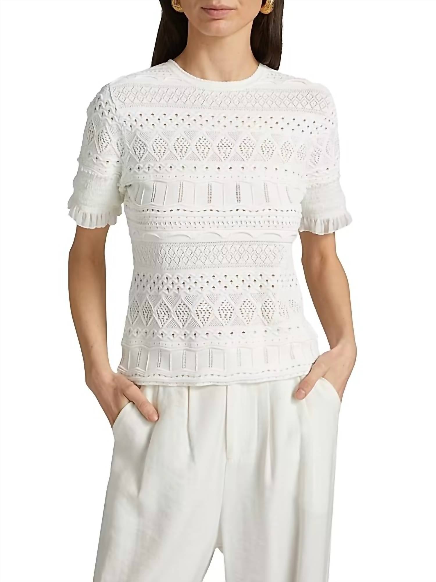 Milly - Smocked Pointelle Top