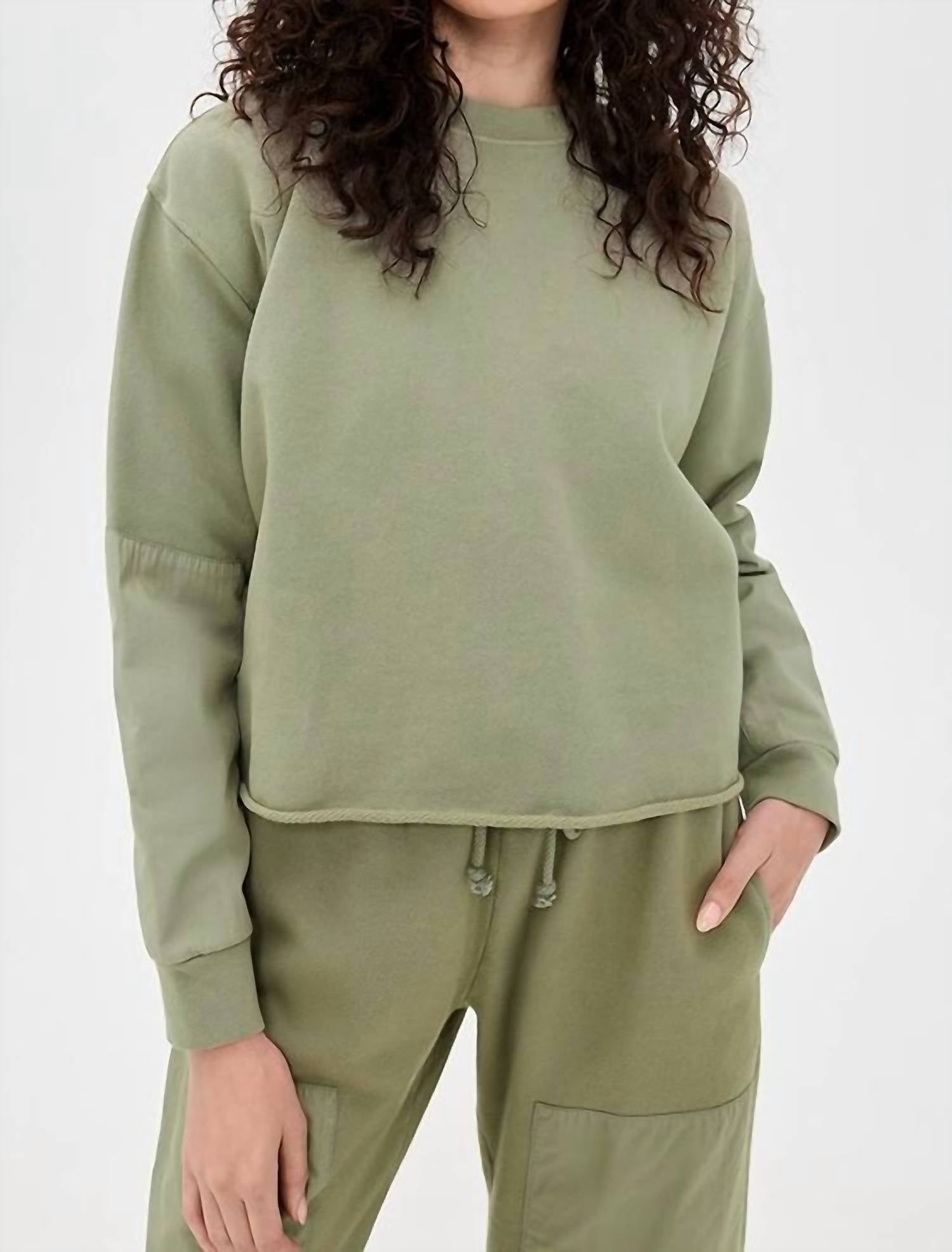 Frank & Eileen Anna Long Sleeve Capelet Sweatshirt in caper - women's top - view 6