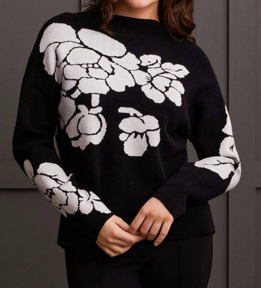Tribal - Knit Jacquard Funnel Neck Sweater
