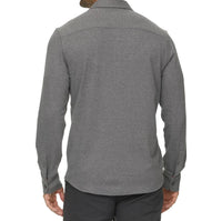 Flags & Anthem Harvey Stretch Twill Knit Flannel Shirt in charcoal - men's shirt - detail view