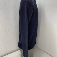 Flint and Tinder Men’s Ribbed Crewneck Sweater in blue - men's sweater - detail view