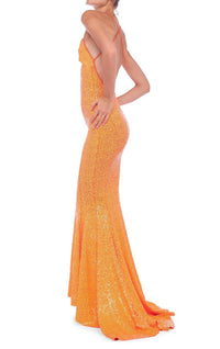 Norma Kamali - Sequin Low Back Slip Mermaid Fishtail Gown