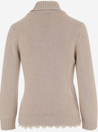 Magda Butrym Women's Knitwear Sweater in beige - women's sweater - detail view