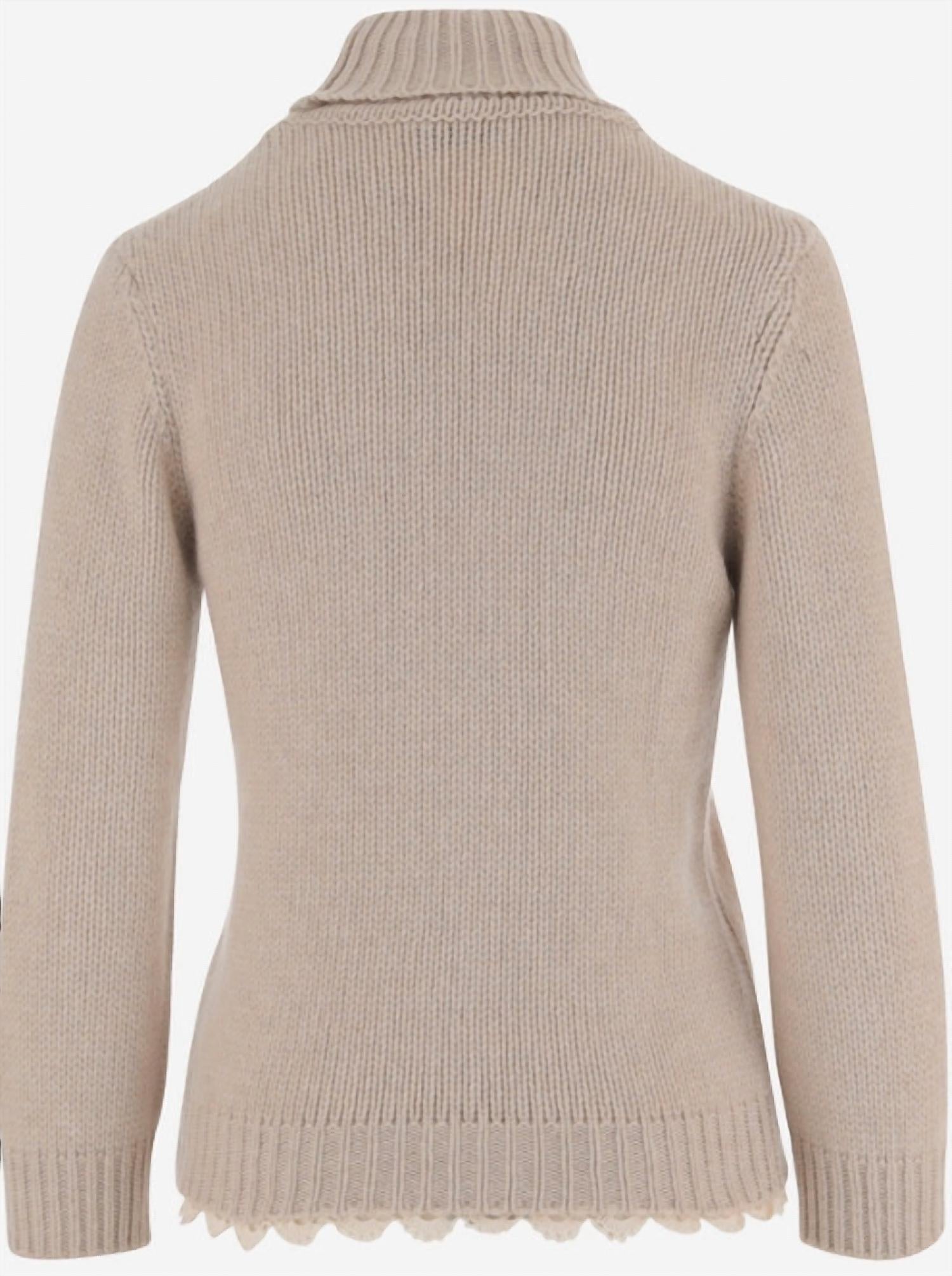 Magda Butrym Women's Knitwear Sweater in beige - women's sweater - detail view