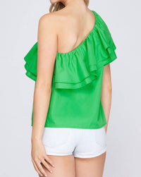 She + Sky - Flirty Looks Ruffle One Shoulder Top