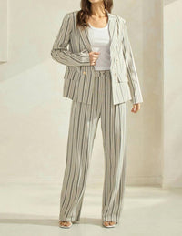 Able - Striped Linen Blend Trouser Pants