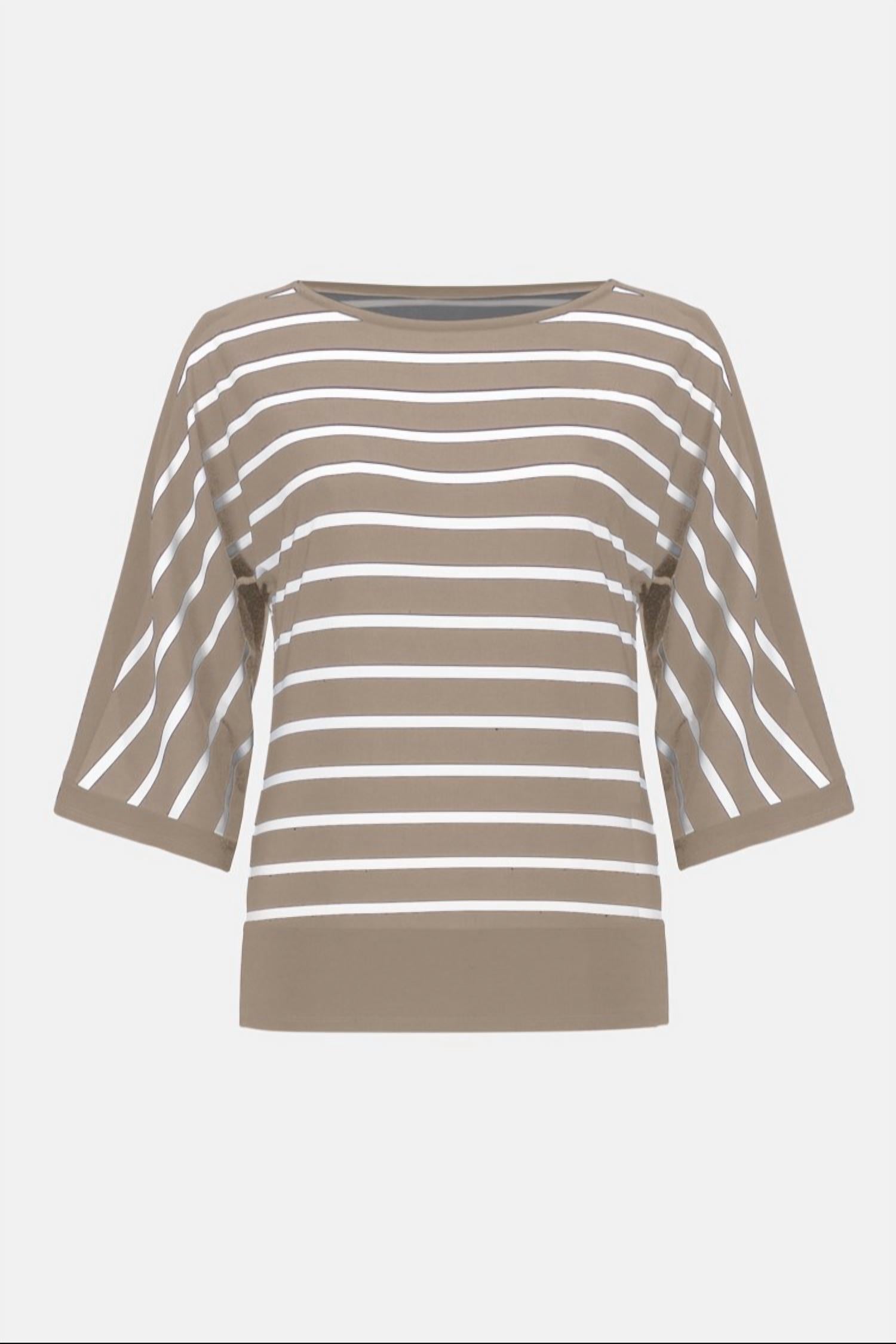 Joseph Ribkoff - Silky Knit Stripe Print Fitted Top