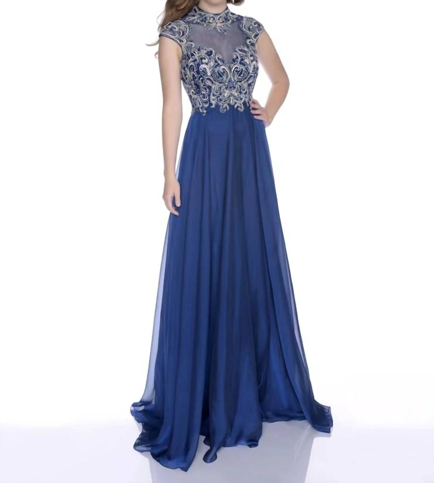 Karishma Creations - Envious Couture Mock Neck Prom Maxi Dress