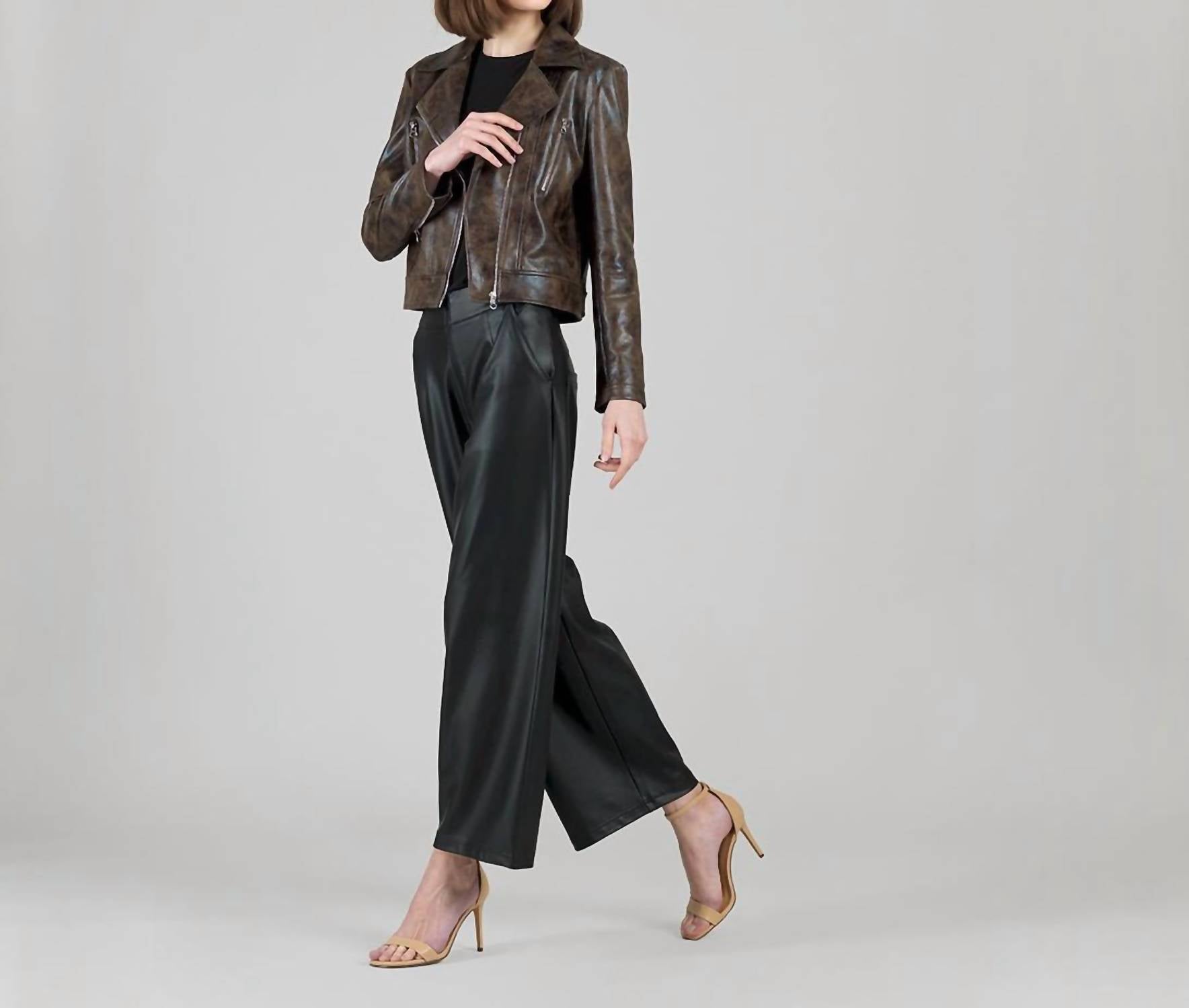 Clara Sunwoo - Distressed Vegan Leather Jacket