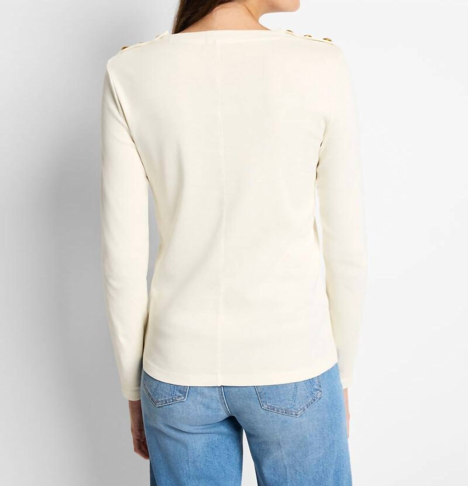 Nic + Zoe - Long Sleeve Button Shoulder Top