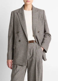 Vince - Plaid Wool-blend Double-breasted Blazer