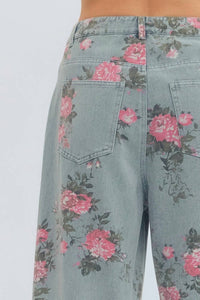 Entro - Margaux Floral Print Denim Pants