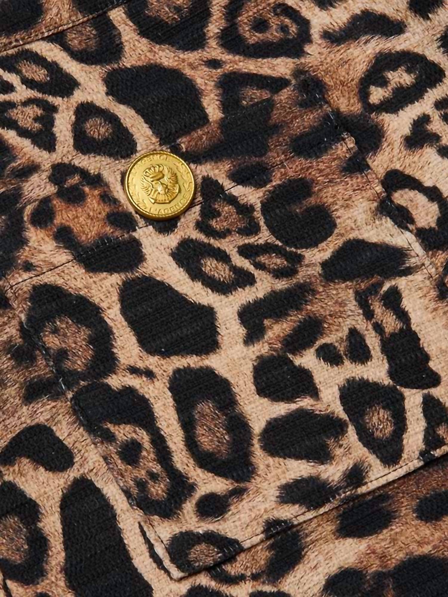 L'Agence Cyra Low-rise Mini Skirt in brown multi patch leopard - women's skirt - view 7
