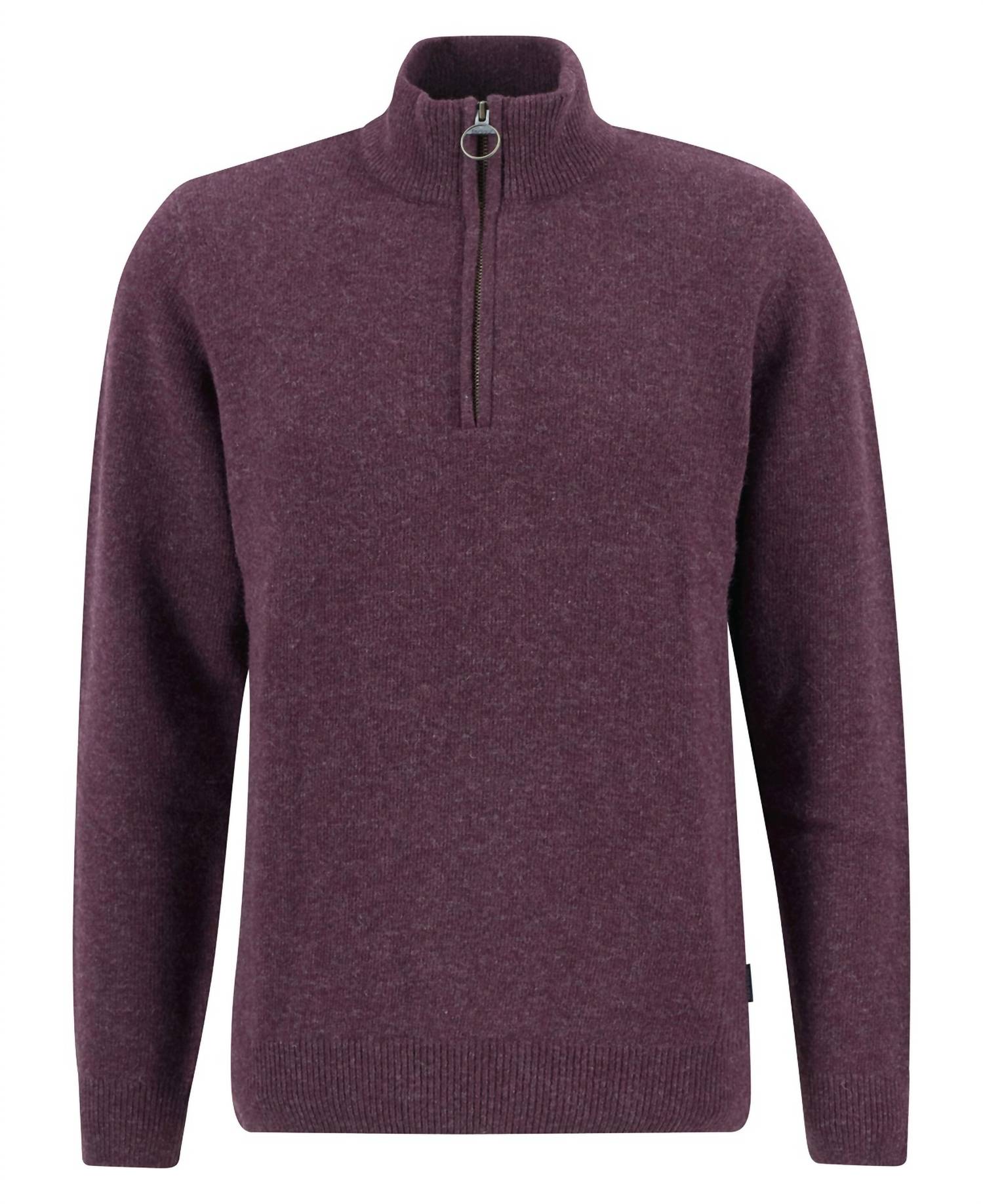 Barbour Holden Half Zip Jumper in ruby 1 - men's sweater - alternate view
