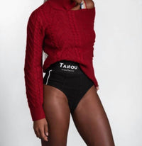 The Athletic Side Of Us - Victorian Cut-out Shoulder Sweater – Ribbed Knit