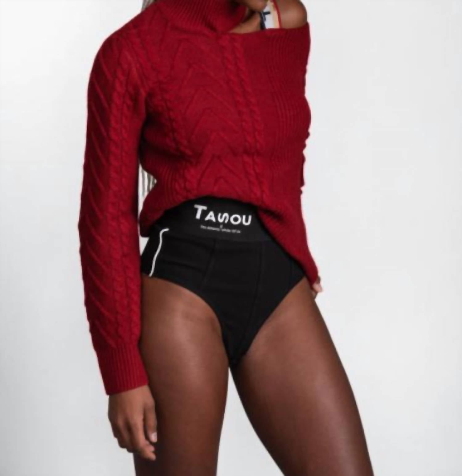 The Athletic Side Of Us - Victorian Cut-out Shoulder Sweater – Ribbed Knit