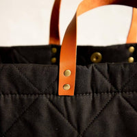 Pretty Simple - Quilted Cotton Tote With Black & White Strap