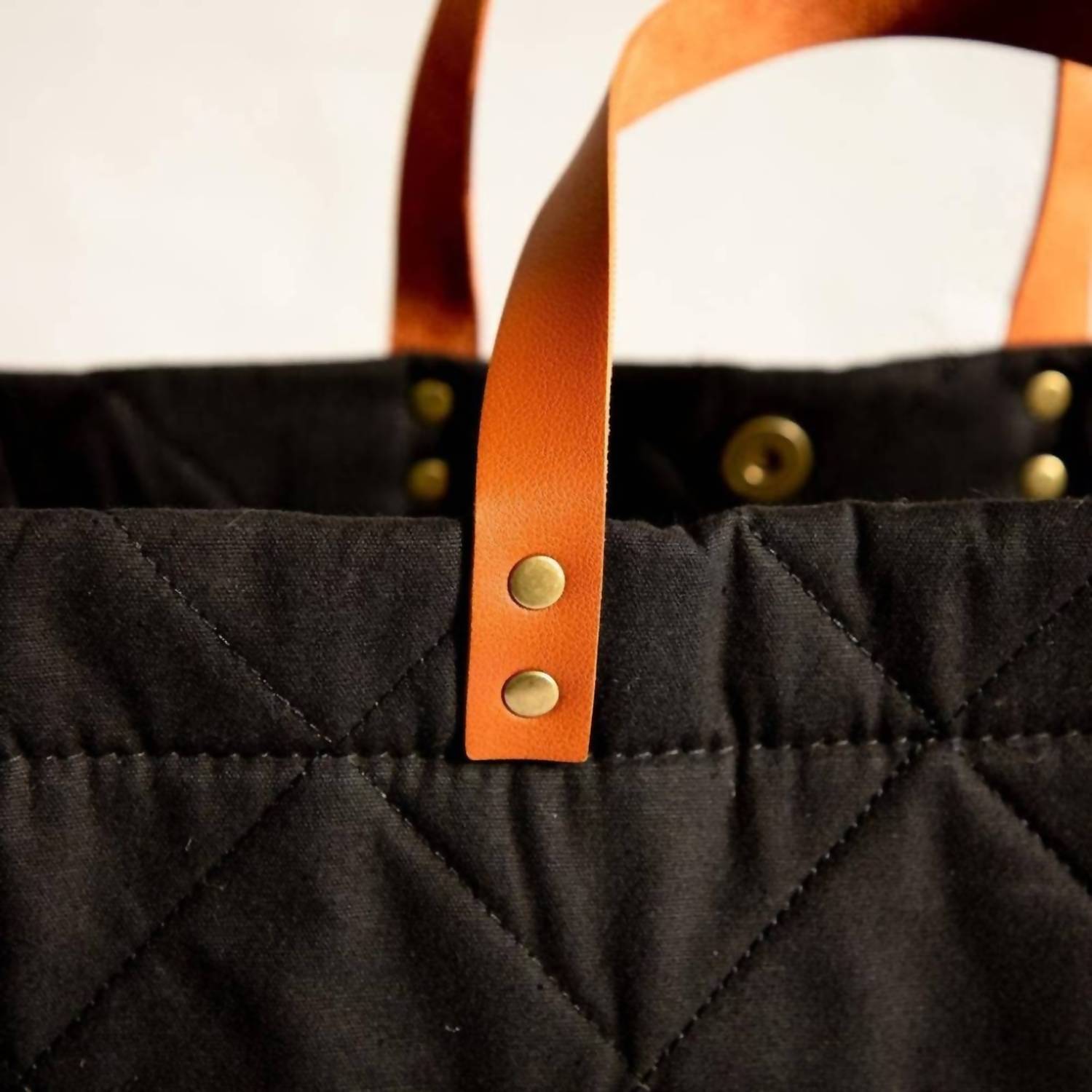 Pretty Simple - Quilted Cotton Tote With Black & White Strap