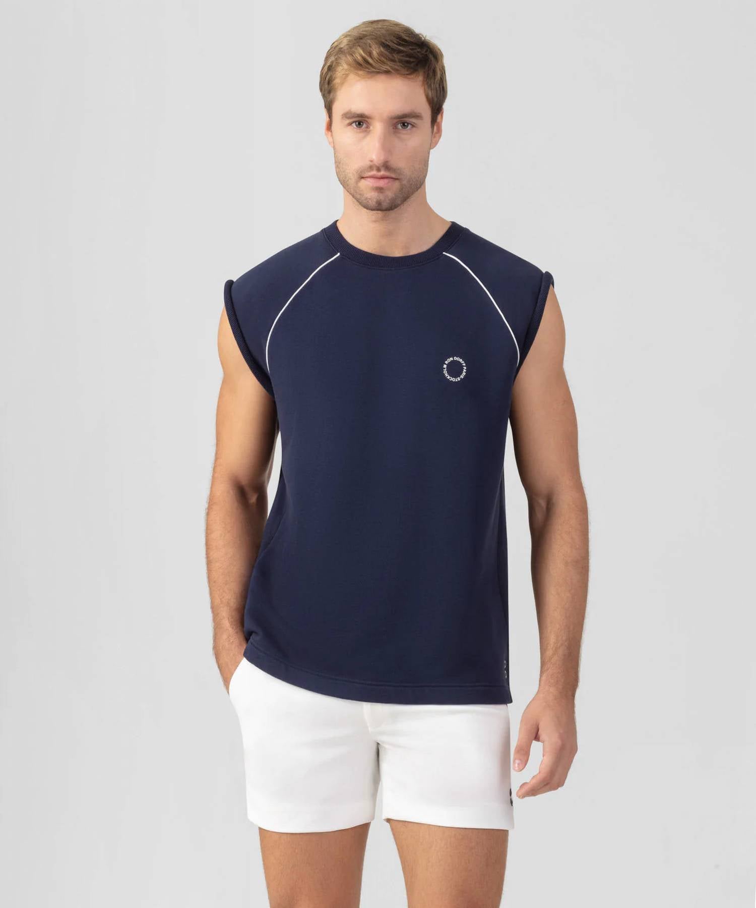 Ron Dorff - Organic Cotton Sleeveless Sweatshirt With Piping