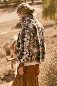 Promesa - Bear Creek Geo-print Fleece Zip-front Jacket